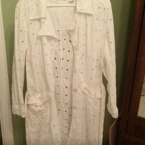 White eyelet Duster